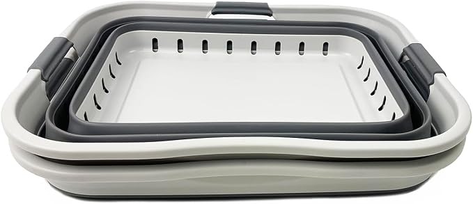 SAMMART 42L Set of 2 Collapsible Plastic Storage Basket - Image 4