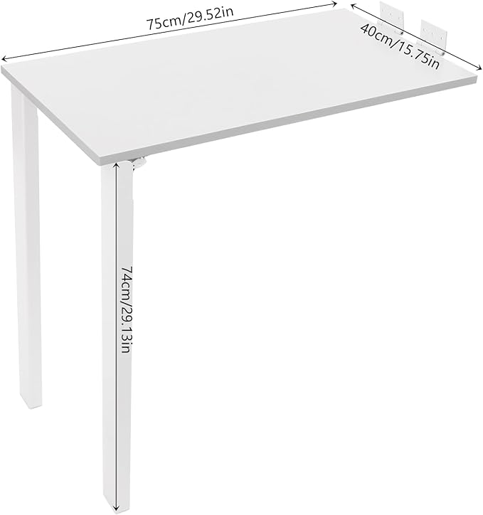 29.5" x15.7" Wall Mounted Folding Table, Flip-up Table Dining Table - Image 3