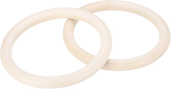 MECCANIXITY 4pcs 5.9" Unfinished Wooden Rings Smooth Natural Wood Macrame Rings by MECCANIXITY