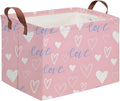 Rectangular Pink Valentine's Day Gift Basket, nursery basket, kids toy storage by FXOCSHE