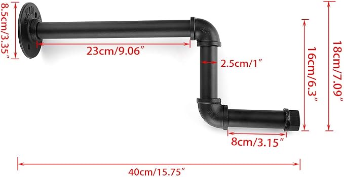 Sumnacon 15.3 Inch Industrial Pipe Clothes Bar - Image 2