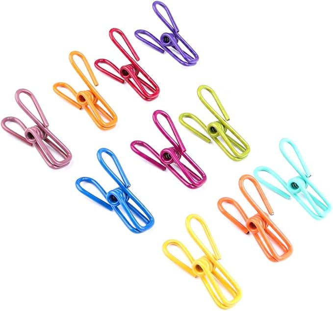 Amosfun 32pcs Multi-Purpose Colorful Utility Clips Steel Wire Clothesline Clips - Image 7