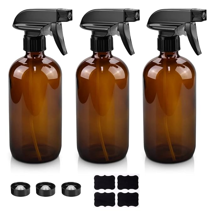 Glass Spray Bottles, 16oz Amber Glass Spray Bottles by Worldgsb