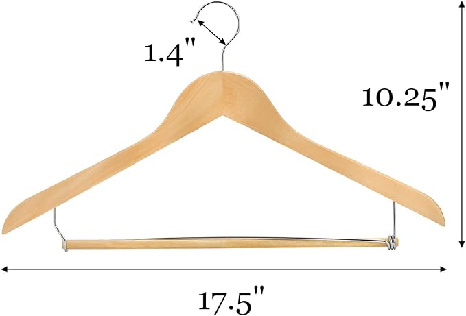 Tosnail 8 Pack Wooden Suit Coat Hangers - Image 2