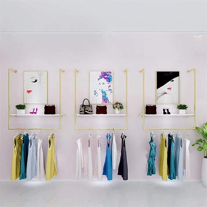 Clothing Store Wall Mounted Display Rack, Retail Garment Rack, Window Hanging - Image 3