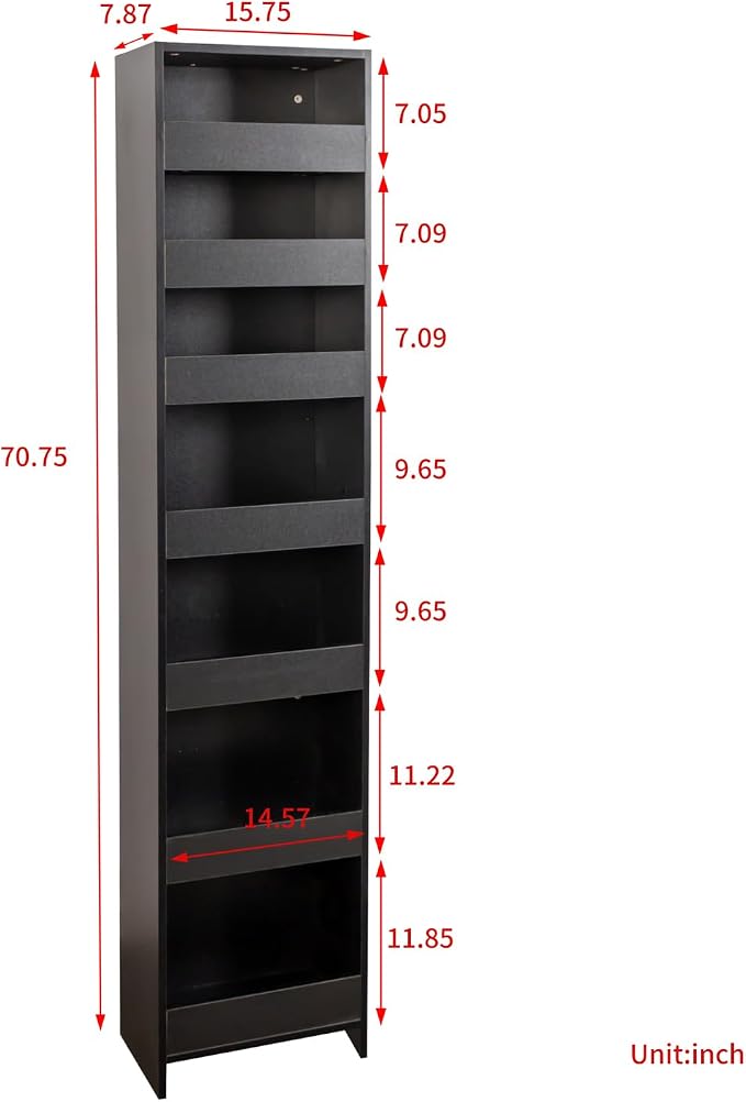 7 Tier Slim Rolling Storage Cart - Image 3