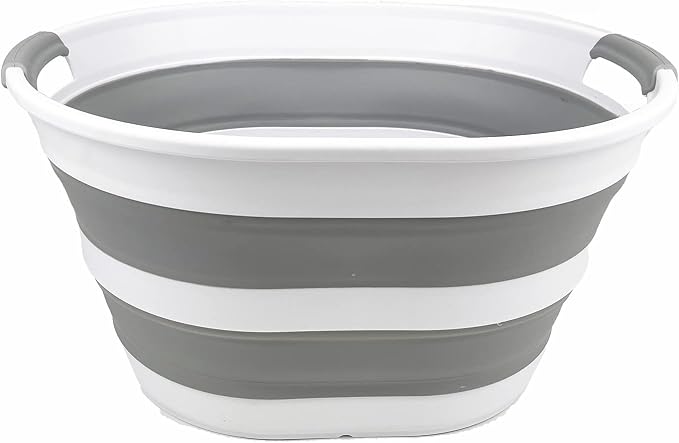 SAMMART Collapsible Plastic Oval Laundry Basket 23L -Foldable Storage - Image 4