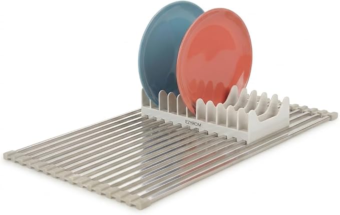 Aluminum Roll Up Dish Drying Rack Over Sink by Unknown