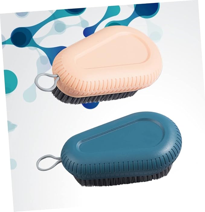 2 Pcs Plastic Laundry Brush Set Handle Random Color Ergonomic Design - Image 9