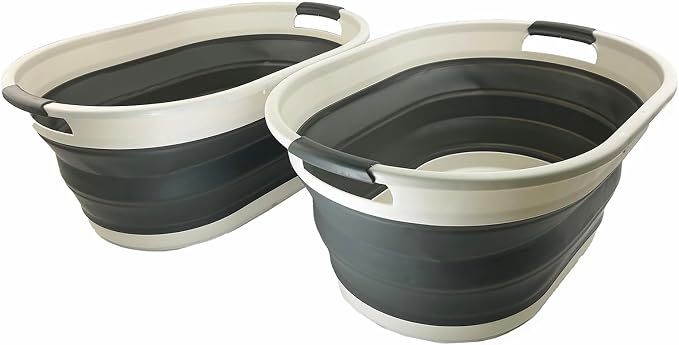 SAMMART 39L Collapsible Plastic Laundry Basket by SAMMART