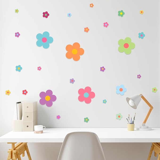 Pack 32 Sheets Colorful Flower Wall Sticker - Image 5