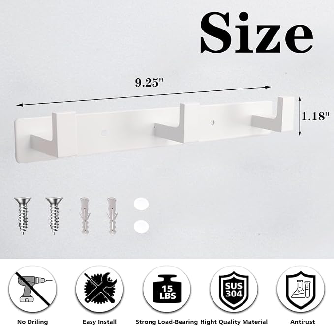 Coat Rack, Heavy Duty Stainless Steel 3 Tri Coat Hook Hanger, Wall Mounted Wall - Image 2
