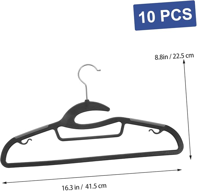 10pcs Extra Wide Non-Slip Plastic Clothes Hangers Heavy Duty Space-Saving - Image 2