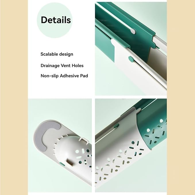 2026 Updated Telescopic Sink Storage Rack Adjustable, Kitchen Organizer Soap - Image 5