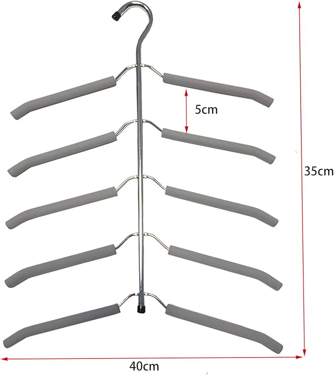 3 Pack 5 in 1 Hangers Blouse Tree Hangers Non Slip Space Saving Clothes Hanger - Image 2