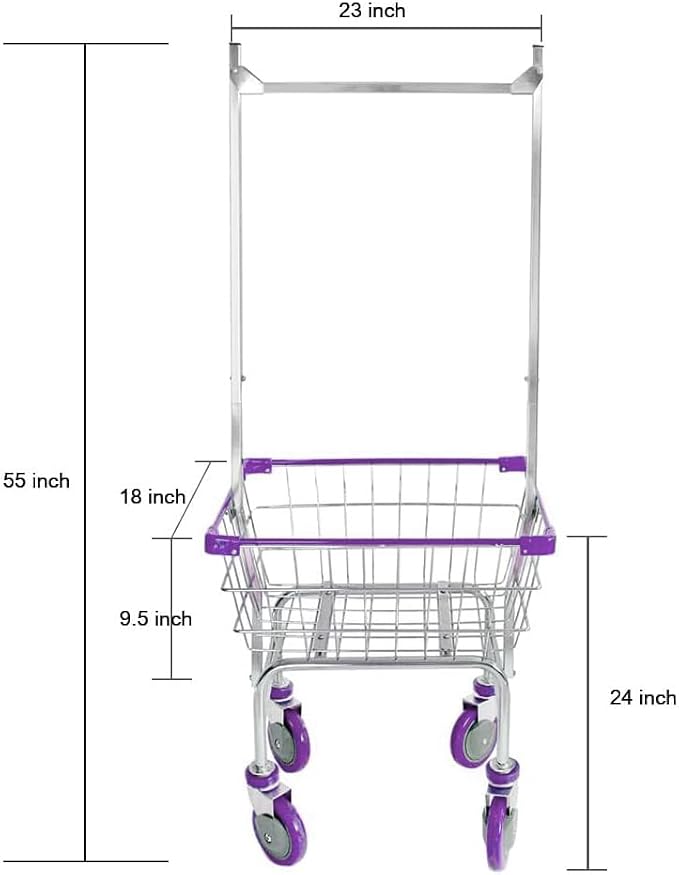 Laundry Cart Grey Powder Coated - Image 3