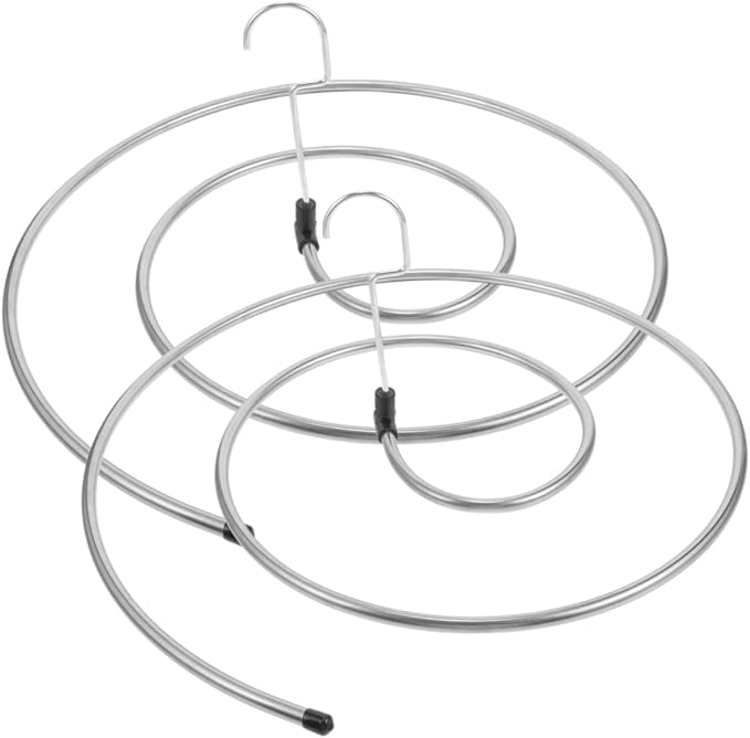 2pcs Spiral Sheet Hanger Set Thick Stainless Steel Windproof Quilt Rack Space by VILLFUL