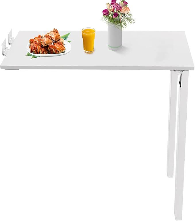 Wall Mounted Folding Table, Folding Office Table, Wooden Kitchen Table - Image 4
