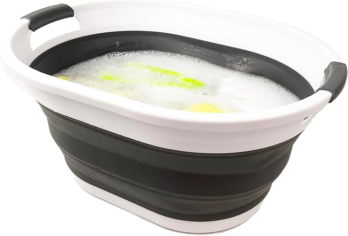 SAMMART Collapsible Plastic Oval Laundry Basket - Image 5