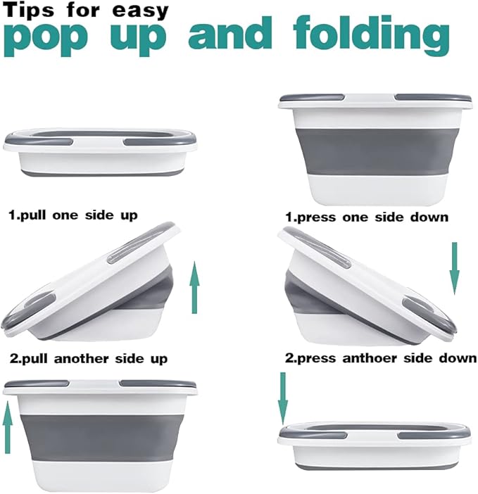 2 Pack Large Collapsible Mop Bucket 4.2 Gallon - Image 4