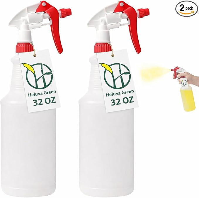 Heavy Duty 32oz Plastic Spray Bottles by HeluvaGreen