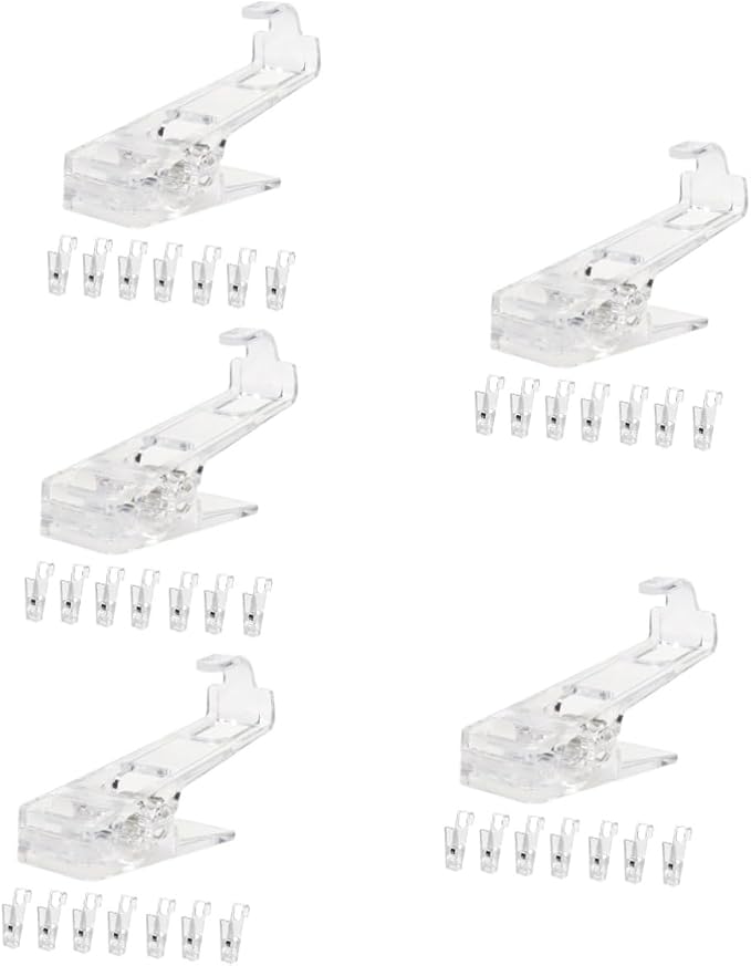 NUOBESTY 40pcs Windproof Laundry Clips Multi-Functional Transparent Clothespins by NUOBESTY