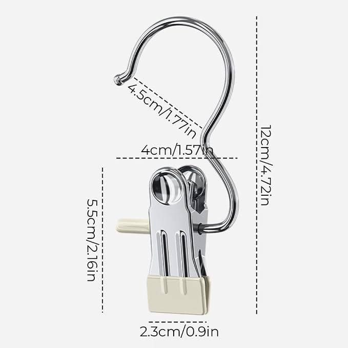 50 PCS Stainless Steel Laundry Hanging Hooks, Anti-rust Space-saving Clothespin - Image 3