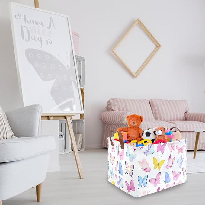 Rectangular Butterfly Basket, Girls Basket, Foldable waterproof cute storage - Image 4