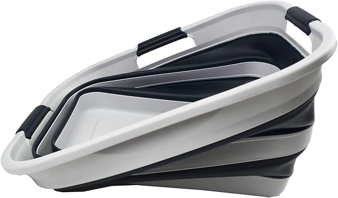 SAMMART 30L Collapsible Plastic Laundry Washing Tub- Foldable Laundry - Image 3