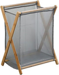 Bamboo Wood X-Frame Laundry Hamper Collapsible Dirty Clothes Laundry Basket by Unknown
