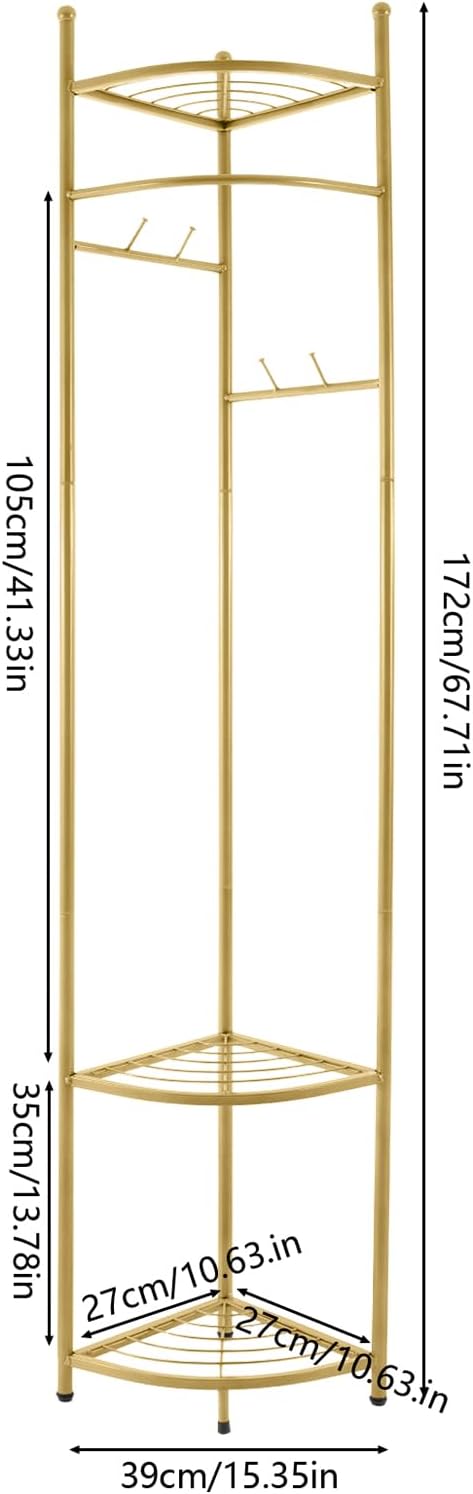 Coat Rack, Corner Clothing Rack, Freestanding Garment Rack - Image 2