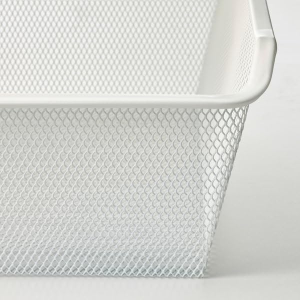 White Mesh Storage Basket with Pull-Out Rail – 19 5/8x22 7/8" Slide-Out Steel - Image 3
