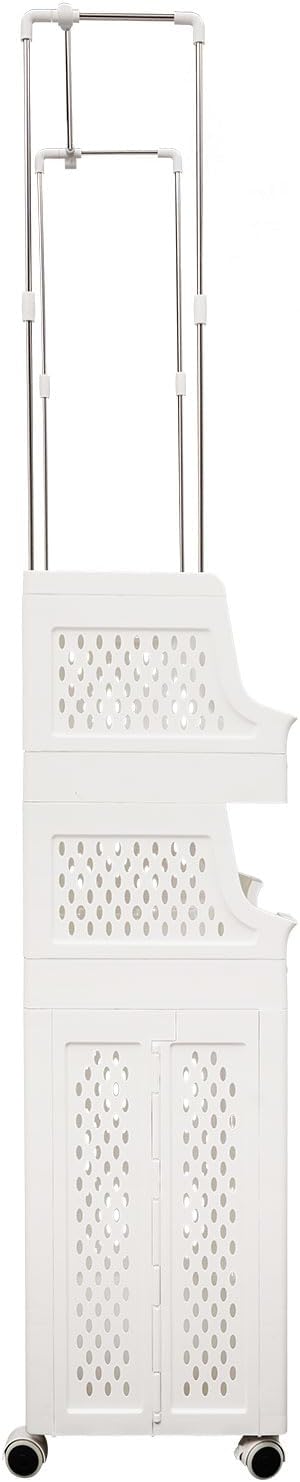 Laundry Basket with Wheels, Laundry Hamper Cart with Hanging Clothes Rack - Image 7
