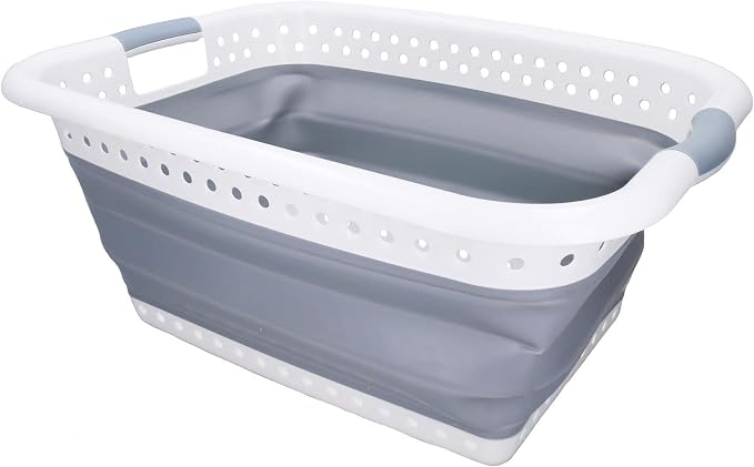 Large Collapsible Folding Laundry Clothes Washing Basket 37ltr Capacity Pop Up - Image 4