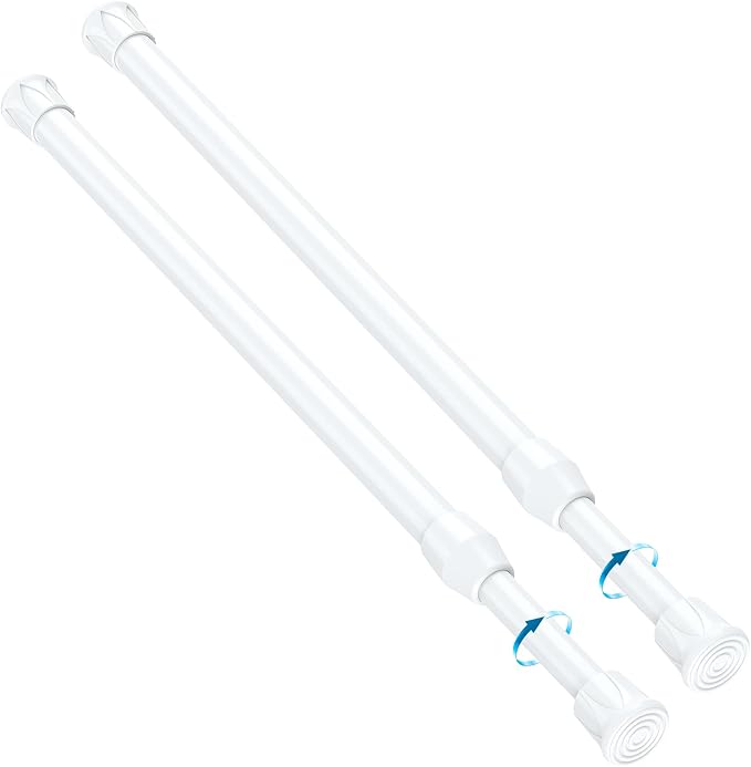 2PCS Small Tension Curtain Rod 8 to 12.5Inch, Slim Spring Curtain Rods by MEXAUSPRINGCURTAINRODS