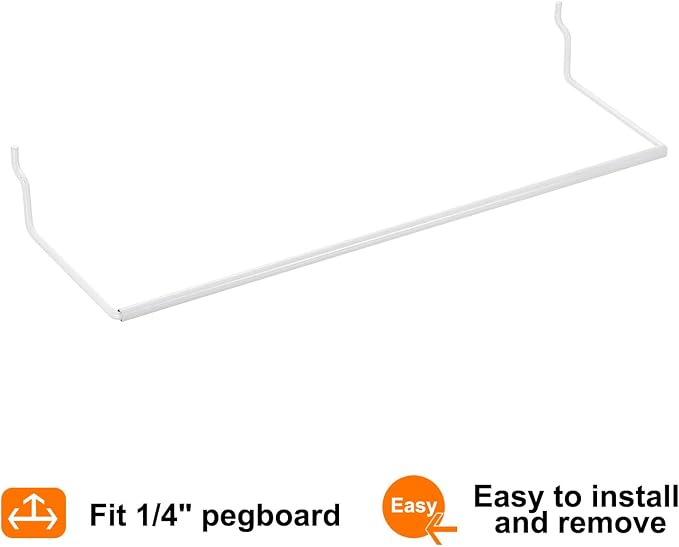 HARFINGTON 8pcs Pegboard Paper Towel Holder 11" Metal Peg Board Display Hook - Image 5