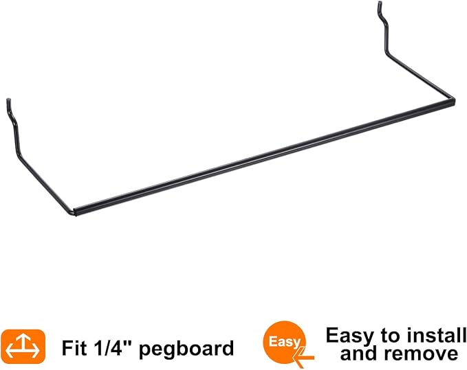 HARFINGTON 4pcs Pegboard Paper Towel Holder 11" Metal Peg Board Display Hook - Image 5
