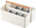 Large Portable Basket with Handle, Plastic Craft Storage Organizer Caddy Tote by Vidifor