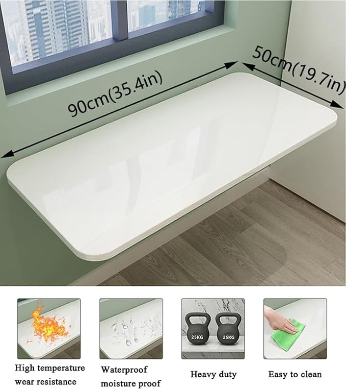 Wall Mounted Folding Table, Stainless Steel Bracket Laundry Folding Table - Image 9