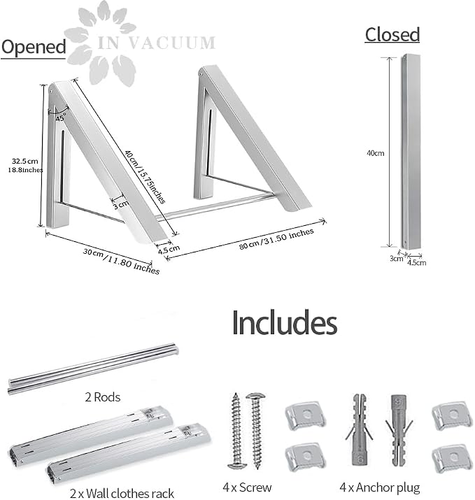 IN VACUUM Clothes Drying Rack Folding Indoor, Folding Drying Racks - Image 6