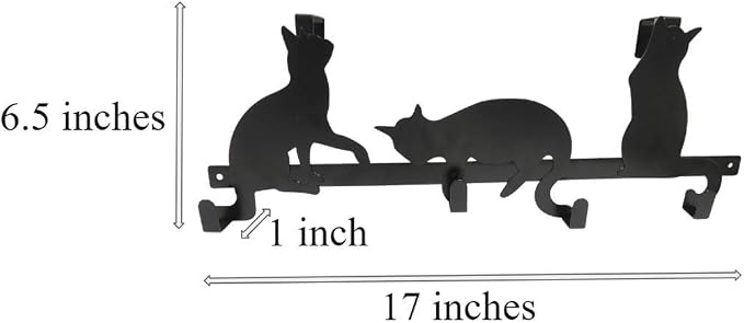 Evelots Over The Door 4 Hook Towel/Coat Rack Hanger Organizer, Kitty Cat - Image 7