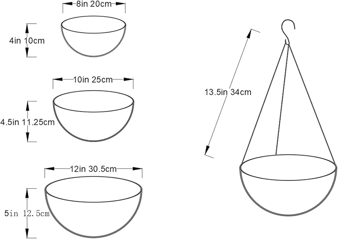 LX7 3 Pack Hanging/Wall-Mounted Planters Baskets - Image 5