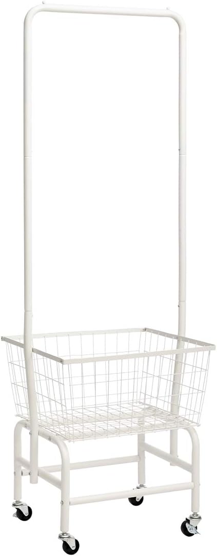 ALIMORDEN Laundry Cart with Clothes Rack, Rolling Laundry Butler with Wire by ALIMORDEN