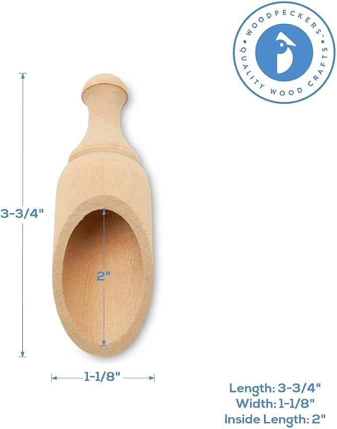 Small Wooden 1 Tablespoon Scoops - Image 4