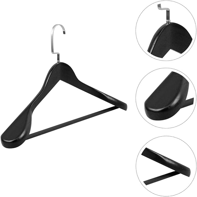 Thickened Wide Shoulder Solid Wood Coat Hanger Non-Slip Practical Suit and - Image 3