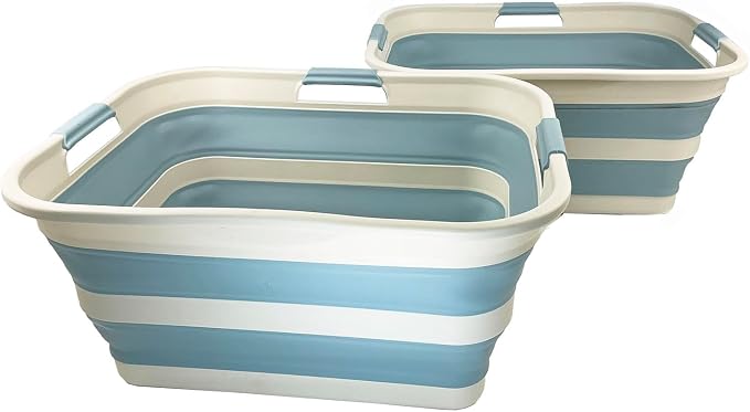 SAMMART 42L Collapsible Plastic Laundry Basket by SAMMART