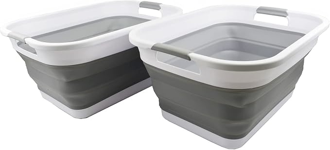 SAMMART 36L Collapsible Plastic Laundry Basket by SAMMART