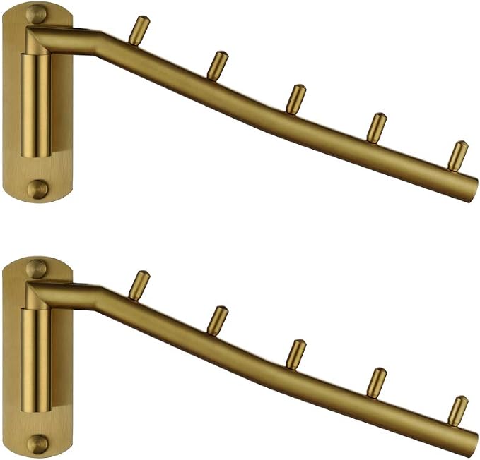 JQK Folding Clothes Hanger Rack, Stainless Steel Swing Arm Hook Holder by Homeimprovement