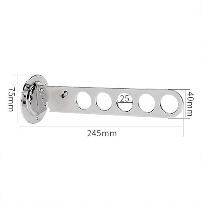 Folding Wall Mounted Clothes Hanger, Wall Mount Drying Rack, Stainless Steel - Image 3