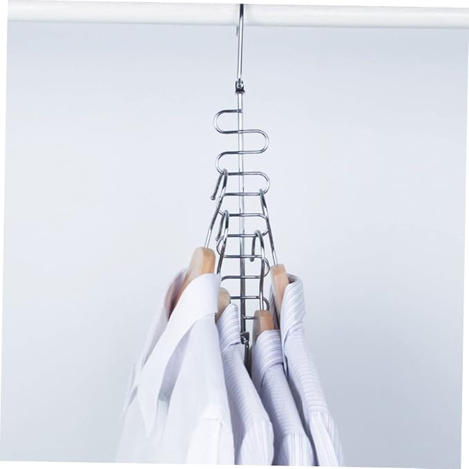 PRETYZOOM 2Pcs Multi Hole Clothes Hangers Convenient Clothing Drying Rack - Image 8